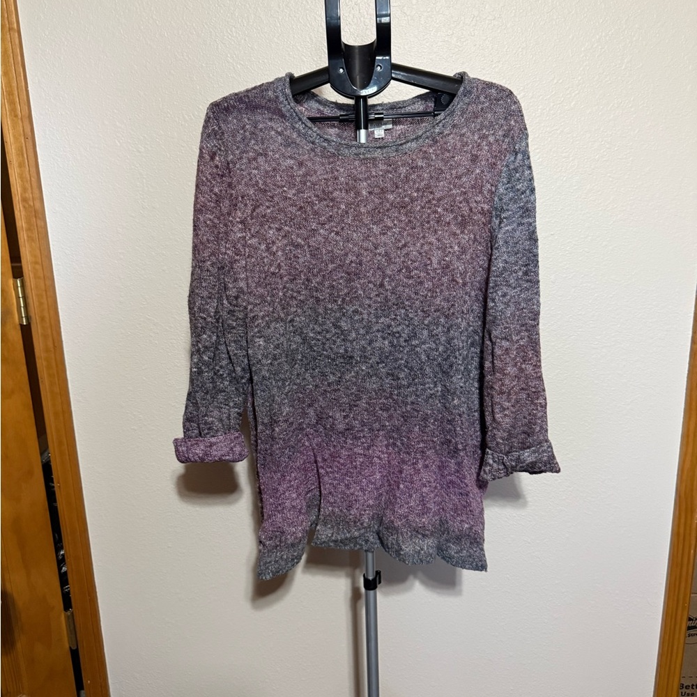 Avenue Heathered Purple and Gray Long Sleeve‎ Top